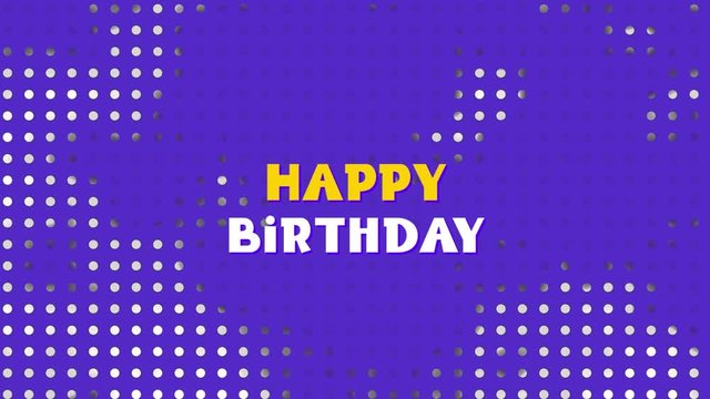 Happy Birthday written on purple background