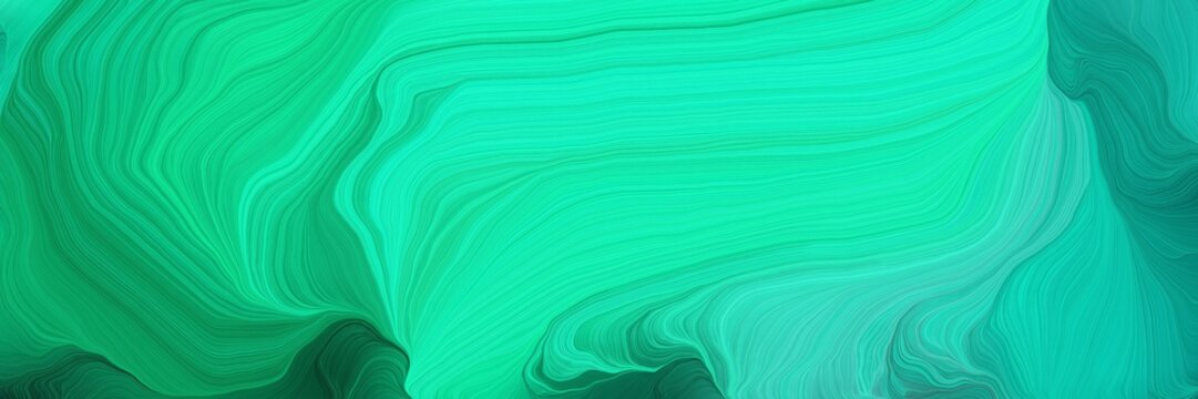 abstract concept of curved motion speed lines with medium spring green, teal green and teal colors. good as background or backdrop wallpaper © Eigens