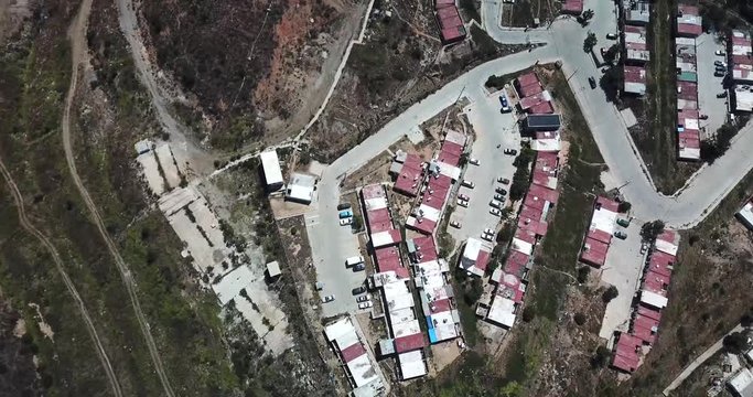 Drone footage of Haciendo Las Delicias, Baja, Mexico in the daytime from the top view.