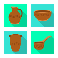 Isolated object of pottery and ware sign. Collection of pottery and clayware vector icon for stock.