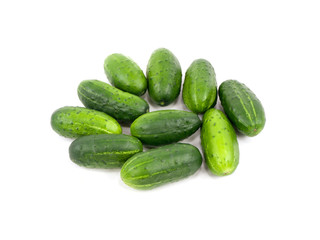 Cucumbers on a white background