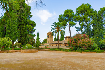 Obraz premium Alhambra.View from the Generalife garden. UNESCO heritage site. Granada, Andalusia, Spain