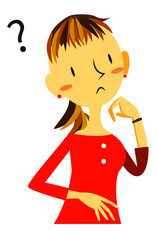 女性　首を傾げる