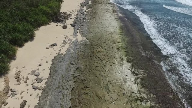 Intact Wild Beach on Sumba Island Indonesia, Tilt Up Pull Up Aerial