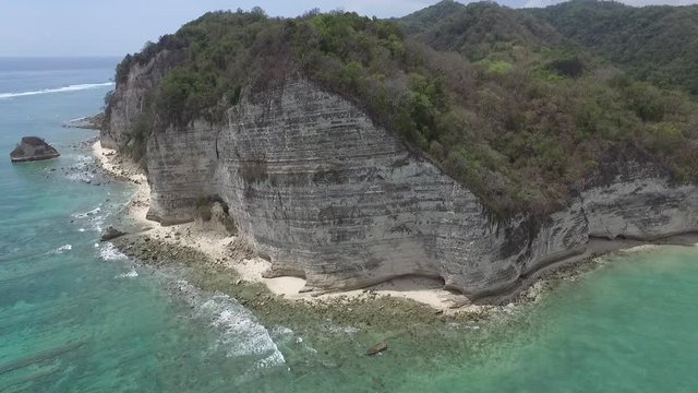 Rocky Cliff in Patai Wataparunu, Sumba Island, Indonesia, Aerial Panorama
