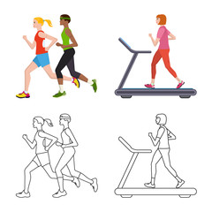 Vector illustration of sport and winner logo. Set of sport and fitness stock symbol for web.