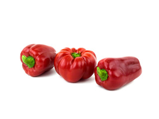 Red peppers on a white background