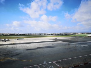 Luqa airport runway in Malta