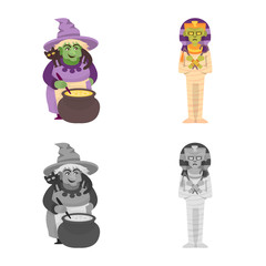 Vector design of mystic and hell symbol. Collection of mystic and devilry stock symbol for web.