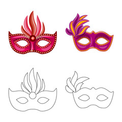 Isolated object of luxury and celebration sign. Set of luxury and hide stock symbol for web.