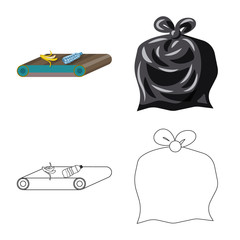 Vector design of refuse and junk symbol. Set of refuse and waste vector icon for stock.