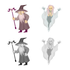 Vector design of mystic and hell logo. Collection of mystic and devilry vector icon for stock.