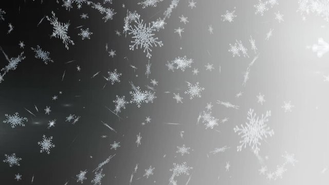 Snow falling on grey background