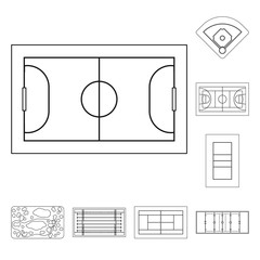 Vector illustration of plan and sport symbol. Collection of plan and game stock vector illustration.