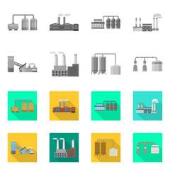 Vector design of factory and industry icon. Set of factory and construction stock vector illustration.