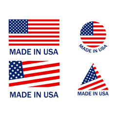 Made in USA Flags Set Emblems