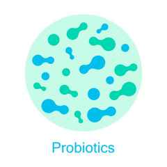 Probiotics bacteria logo design. Healthy nutrition ingredient for therapeutic