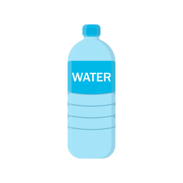 simple water bottle in flat design vector illustration - Vector