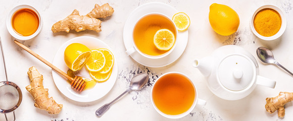 Green tea with lemon and honey.