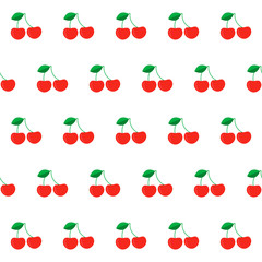 Materiał do szycia Cherries seamless pattern. Cherry isolated on white background. Cherries background. Seamless background. Unusual seamless pattern