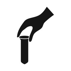 Vector illustration of blood and test icon. Graphic of blood and tube vector icon for stock.