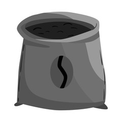 Vector illustration of bag and coffee sign. Set of bag and food stock vector illustration.