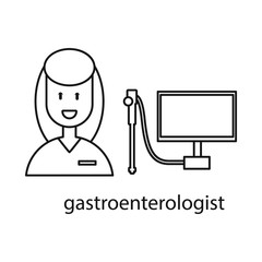 Vector design of gastroenterologist and woman logo. Collection of gastroenterologist and stomach stock symbol for web.