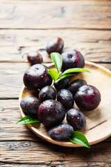 Sweet red plums