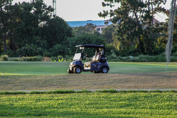 Celebration, Orlando, Florida, USA, October 20, 2019: Golf cart, buggy type, field-viable,...