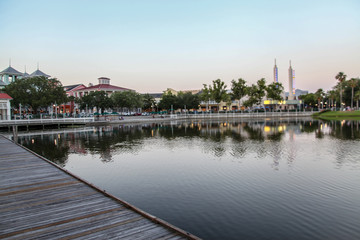 Orlando, Florida, USA - July 27, 2019: Downtown Celebration, planned community in Osceola County,...