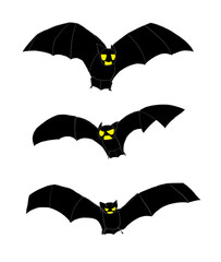 空を飛ぶコウモリ家族