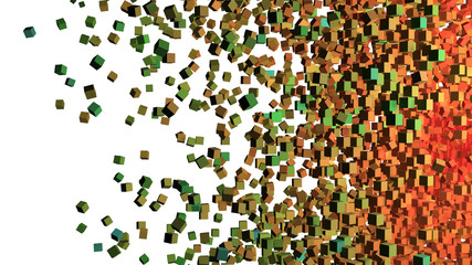 Pixel Explosion 3D Illustration