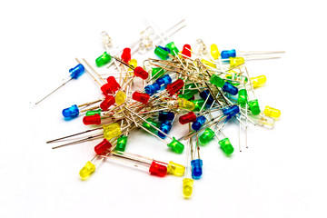 Pile of multicolored 3mm LEDs - ight-emitting diode