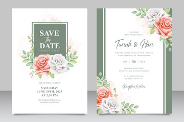 Floral frame multi purpose wedding invitation card set template