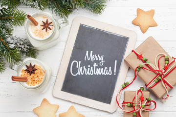 Eggnog. Traditional christmas cocktail