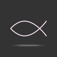 fish icon on the black backround vector