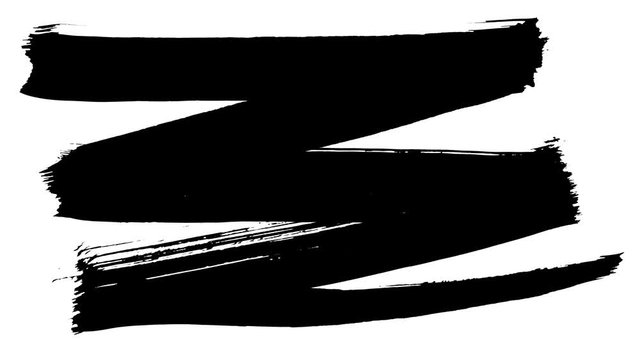 Isolated hand - painted element. Animation grunge - brush stroke. Abstract drawing. Underline and border design. Alpha channel transparency.