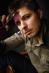 Studio portrait of a man