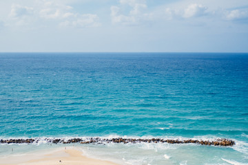 Fototapeta na wymiar The beach near Tel Aviv in Israel