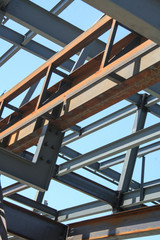Fototapeta na wymiar steel girders building construction 1