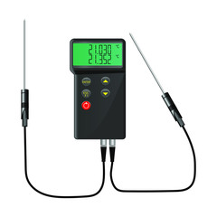 Digital Thermometer for Highly Accurate and Precise Temperature Measurement. Thermometer on a white background. Temperature icon vector. Isolated vector illustration. 