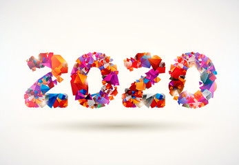 New year 2020. lettering design	