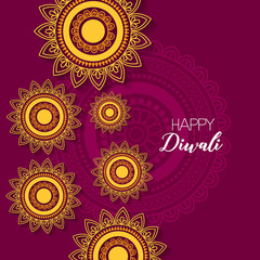 happy diwali festival poster flat design