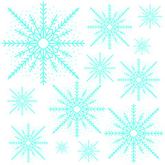 Fototapeta na wymiar Snowflakes pattern. Winter printable vector for web background, fabric, banner. Abstract texture.
