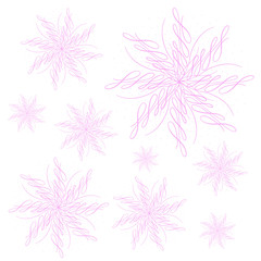 Snowflakes pattern. Winter printable vector for web background, fabric, banner. Abstract texture.