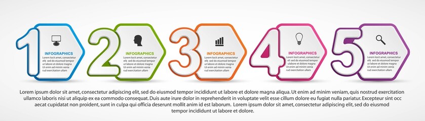 Infographics template with numbers option. Infographics for business presentations or information...