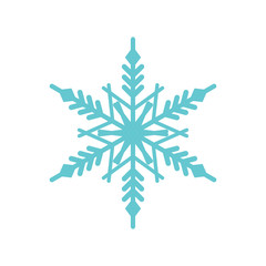 Snowflake blue christmas decoration ornament. Snowflake vector winter frost.