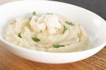 Homemade Cauliflower Puree or Colcannon with Mashed Cabbage