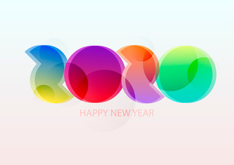 New year 2020. Colorful lettering design.