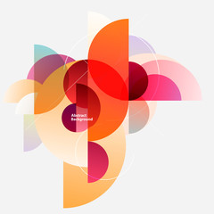 Abstract geometric background. Composition of colored circles